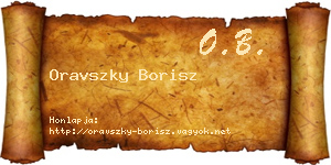 Oravszky Borisz névjegykártya